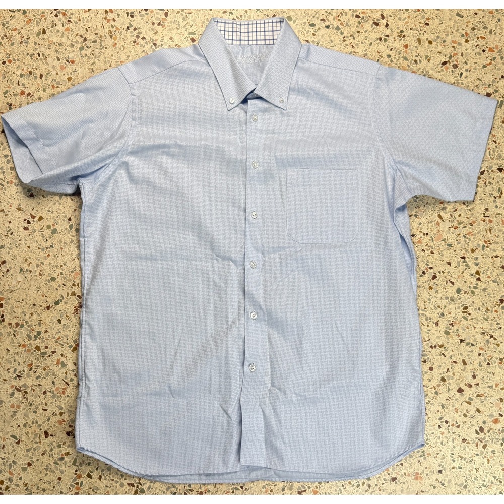 Holland & Sherry London 1836 Men's Maze Pattern Short Sleeve Shirt Size XL